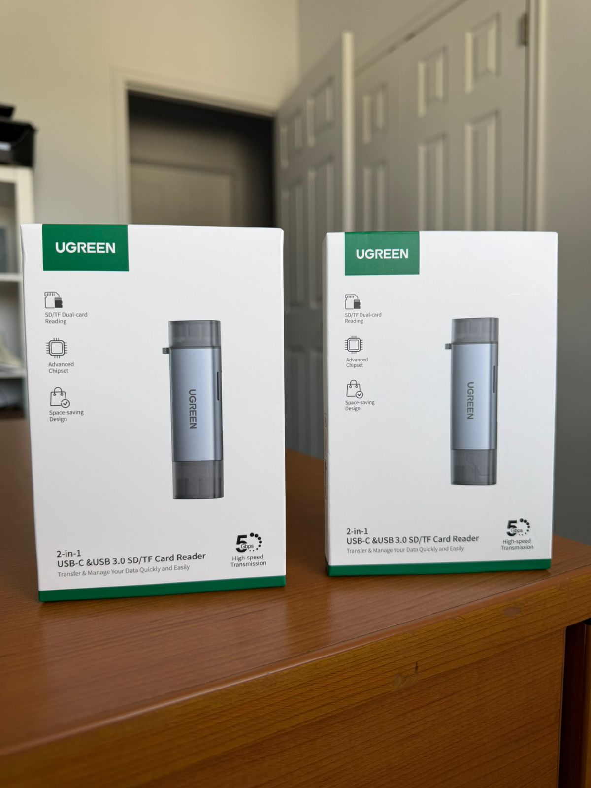 2 UNIDADES DE 2-IN-1 USB-C & USB 3.0 SD/TF CARD READER