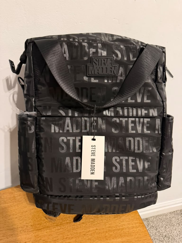 MOCHILA STEVE MADDEN BLACK BMIRA LOGO